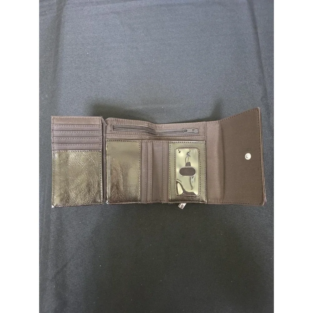 Nine & Co. by Nine West Trifold Geometric Brown & Tan Pattern NEW!